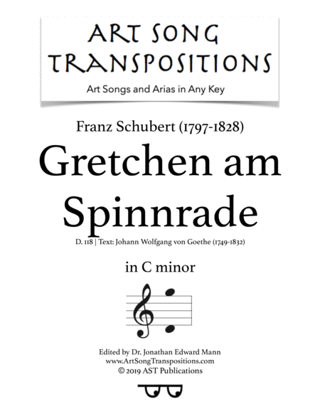 Gretchen Am Spinnrade D 118 C Minor Sheet Music