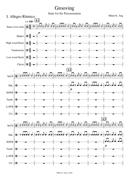 Grooving Suite For Six Percussionists Sheet Music