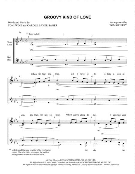 Free Sheet Music Groovy Kind Of Love A Satb