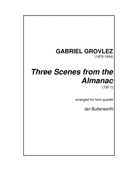 Grovlez Three Scenes From The Almanac For Horn Quartet Sheet Music