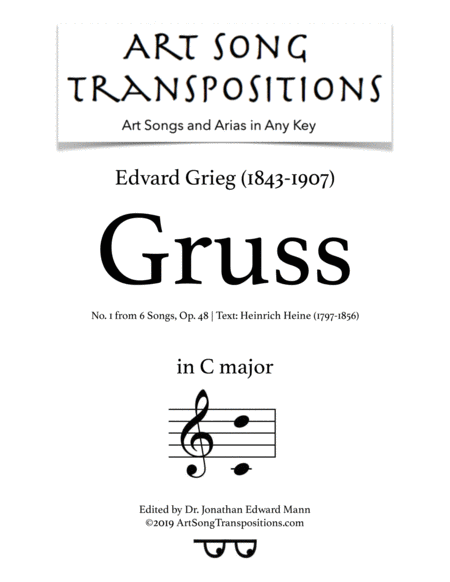 Gruss Op 48 No 1 C Major Sheet Music