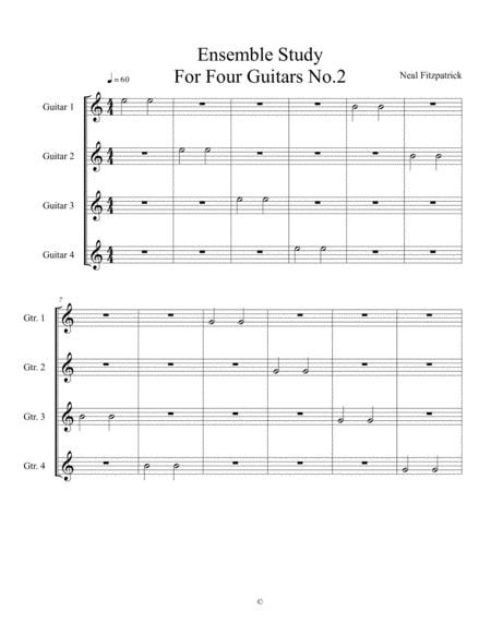 Guitar Ensemble Study No 2 Sheet Music