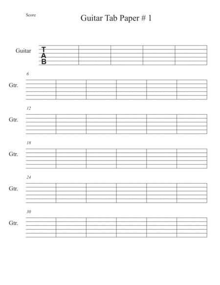 Free Sheet Music Guitar Tab Paper 1