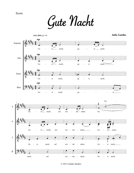 Gute Nacht Sheet Music