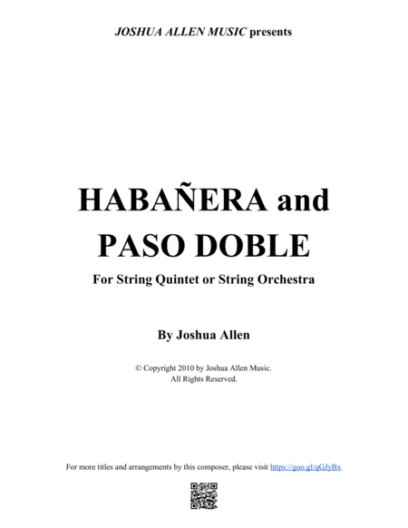 Free Sheet Music Habanera And Paso Doble