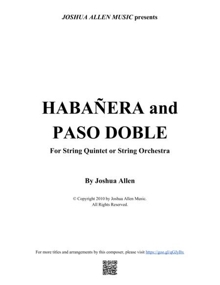 Habanera And Paso Doble Sheet Music