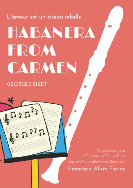 Free Sheet Music Habanera De Bizet Para Quarteto De Flauta Doce Soprano Contralto Tenor E Baixo