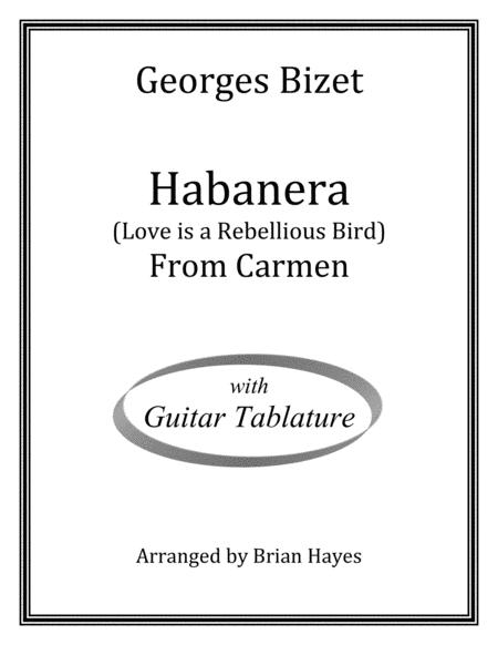 Free Sheet Music Habanera From Carmen For Solo Guitar With Tablature