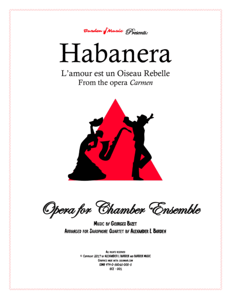 Habanera From The Opera Carmen Saxophone Quartet Satb Sheet Music