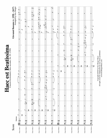 Free Sheet Music Haec Est Beatissima For Trombone Or Low Brass Duodectet 12 Part Ensemble