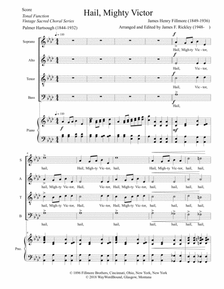 Free Sheet Music Hail Mighty Victor