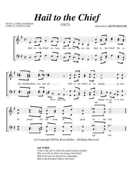 Hail To The Chief President Sheet Music