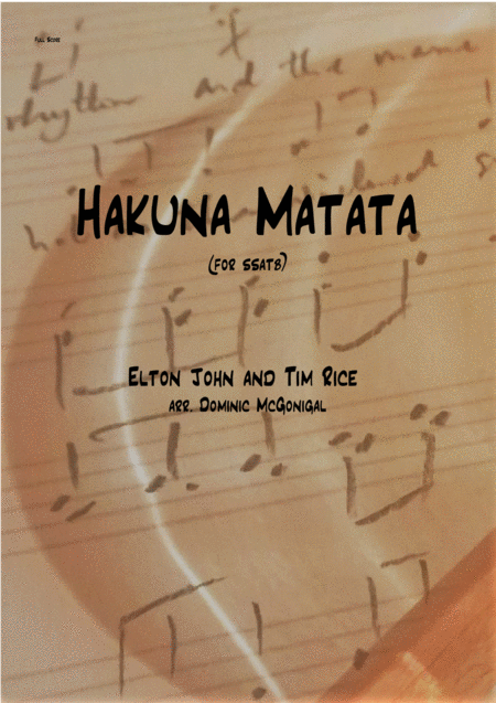 Hakuna Matata Ssatb Sheet Music