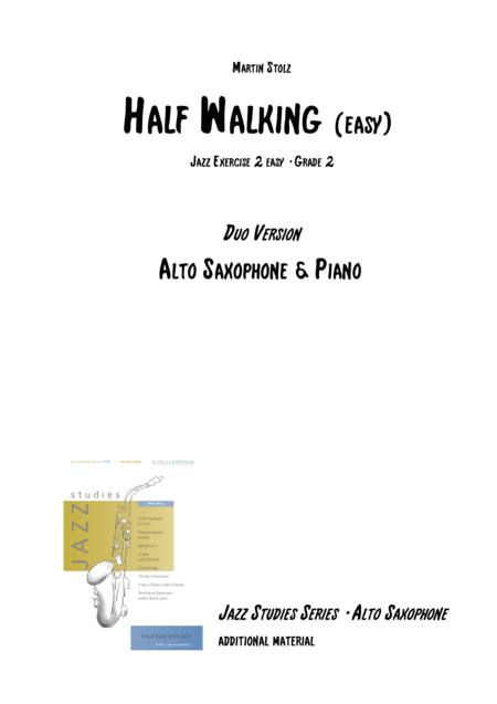 Half Walking Easy Version Arranged For Alto Saxophone And Piano Sheet Music