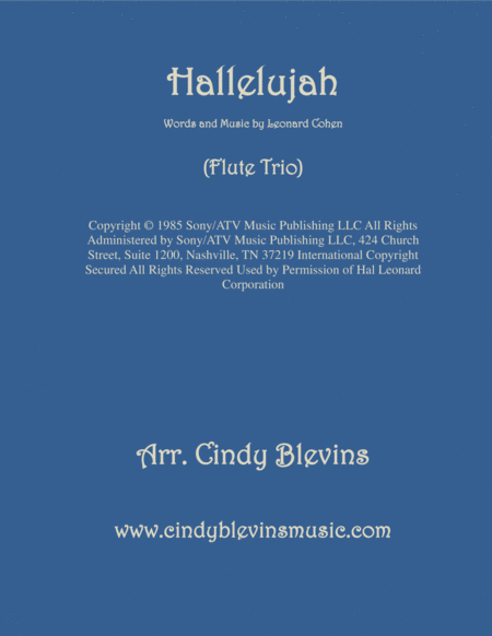 Hallelujah Arranged For Flute Trio Sheet Music