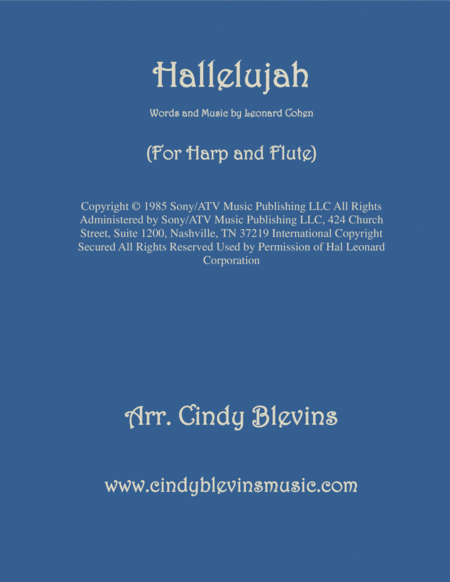 Free Sheet Music Hallelujah Arranged For Harp And Flute