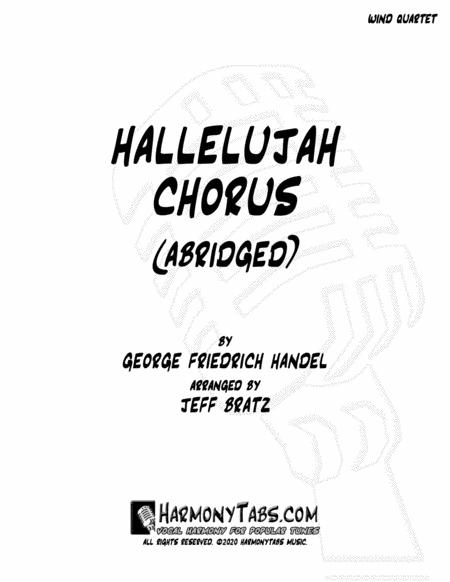 Free Sheet Music Hallelujah Chorus Abridged Wind Quartet