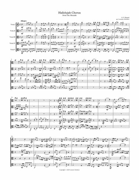 Free Sheet Music Hallelujah Chorus For 5 Violas