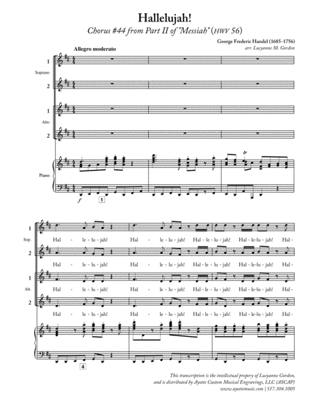 Hallelujah Chorus From Messiah For Womens Chorus Sheet Music