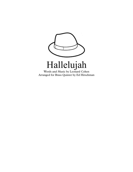 Free Sheet Music Hallelujah For Brass Quintet