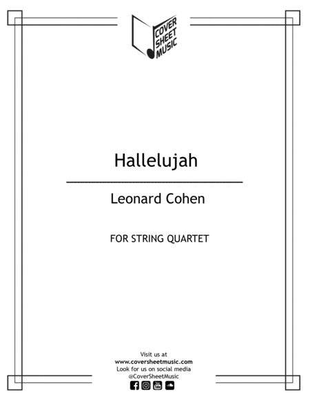 Hallelujah Leonard Cohen String Quartet Sheet Music