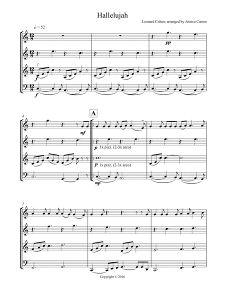 Hallelujah Mixed String Ensemble Sheet Music