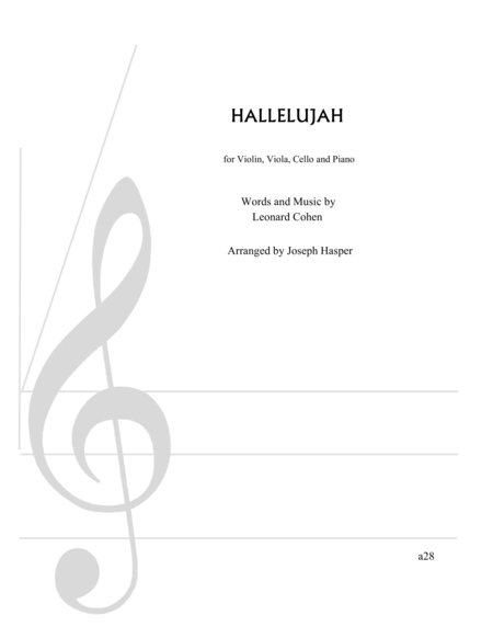 Free Sheet Music Hallelujah Piano Quartet