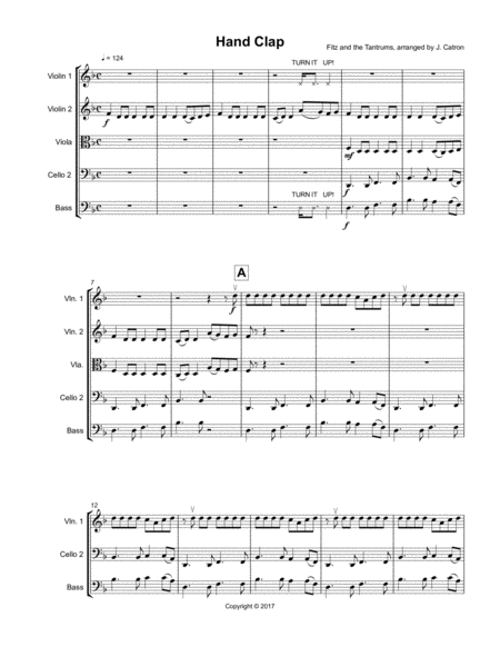 Free Sheet Music Handclap String Ensemble Or Quartet