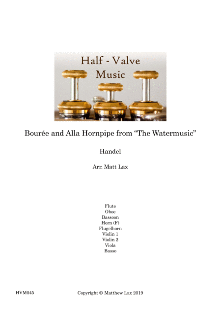 Free Sheet Music Handel Boure And Alla Hornpipe From The Watermusic Reduced Orchestra