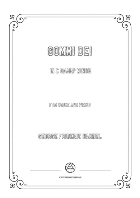 Free Sheet Music Handel Sommi Dei In C Sharp Minor For Voice And Piano