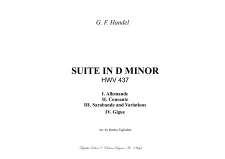 Handel Suite In D Minor Hwv 437 Allemande Courante Sarabande Gigue Arr For Piano Organ Sheet Music