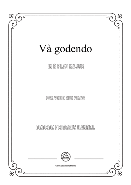 Free Sheet Music Handel V Godendo In B Flat Major For Voice And Piano