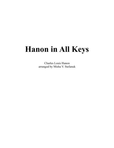 Hanon In All Keys Sheet Music