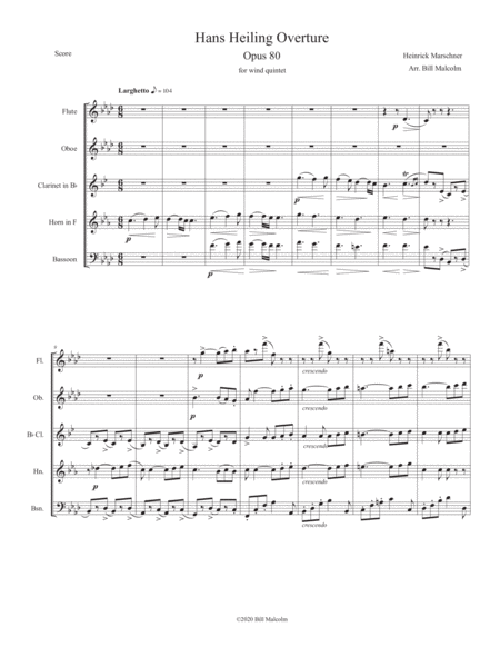 Free Sheet Music Hans Heiling Overture Opus 80