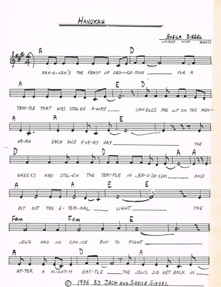 Free Sheet Music Hanukkah