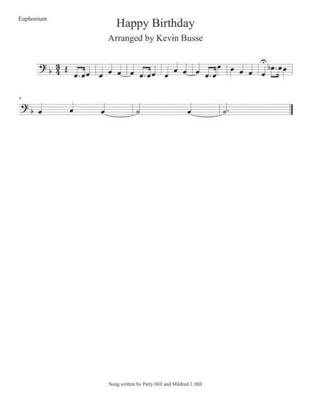 Happy Birthday Euphonium Sheet Music