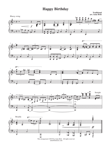 Free Sheet Music Happy Birthday Piano Solo