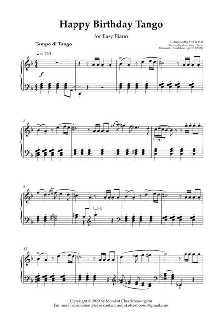 Happy Birthday Tango Easy Piano Sheet Music