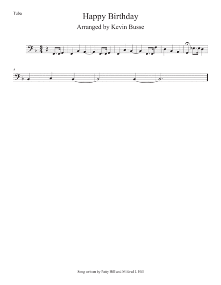 Happy Birthday Tuba Sheet Music