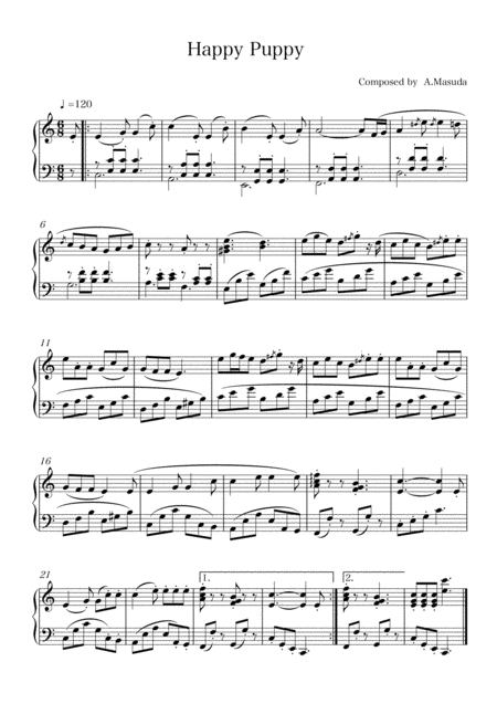 Free Sheet Music Happy Puppy