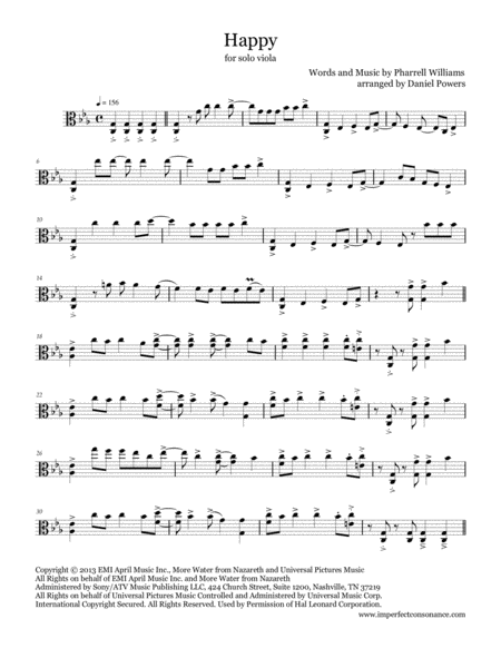 Happy Solo Viola Sheet Music