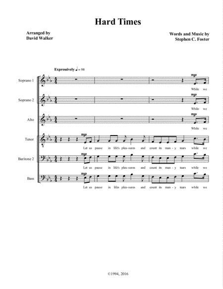 Hard Times Sheet Music