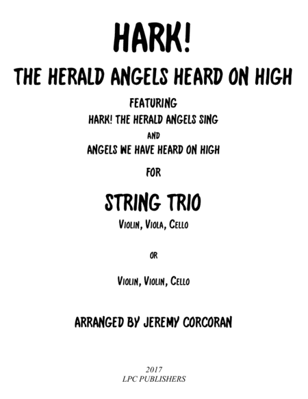 Hark The Herald Angels Heard On High For String Trio Sheet Music