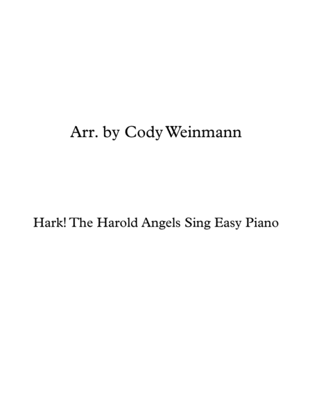 Hark The Herald Angels Sing Easy Piano 2 Sheet Music