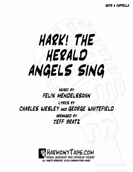 Hark The Herald Angels Sing Satb A Cappella Sheet Music