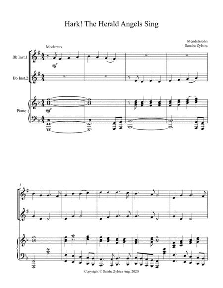 Hark The Herald Angels Sing Treble Bb Instrument Duet Sheet Music