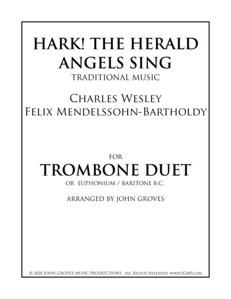 Free Sheet Music Hark The Herald Angels Sing Trombone Duet