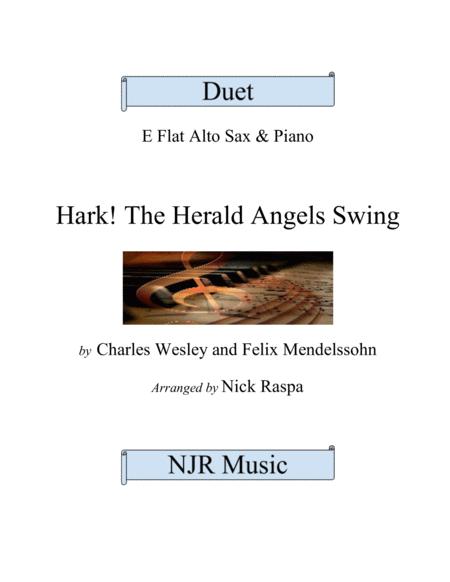 Hark The Herald Angels Swing Alto Sax Piano Adv Int Sheet Music