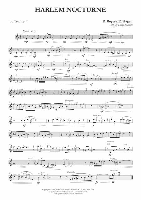 Free Sheet Music Harlem Nocturne For Brass Quartet