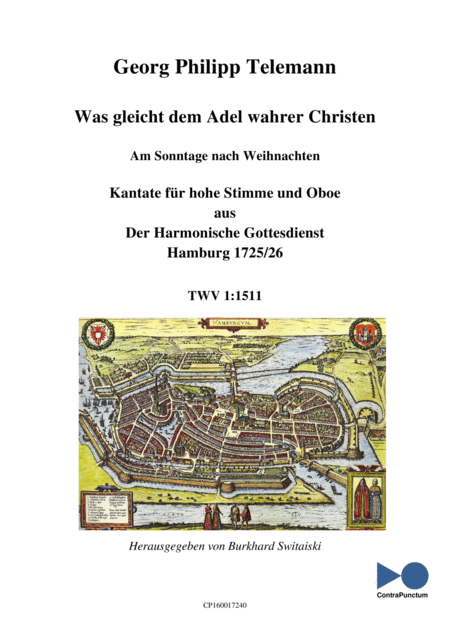 Free Sheet Music Harmonischer Gottesdienst Twv 1 1511 Was Gleicht Dem Adel Wahrer Christen